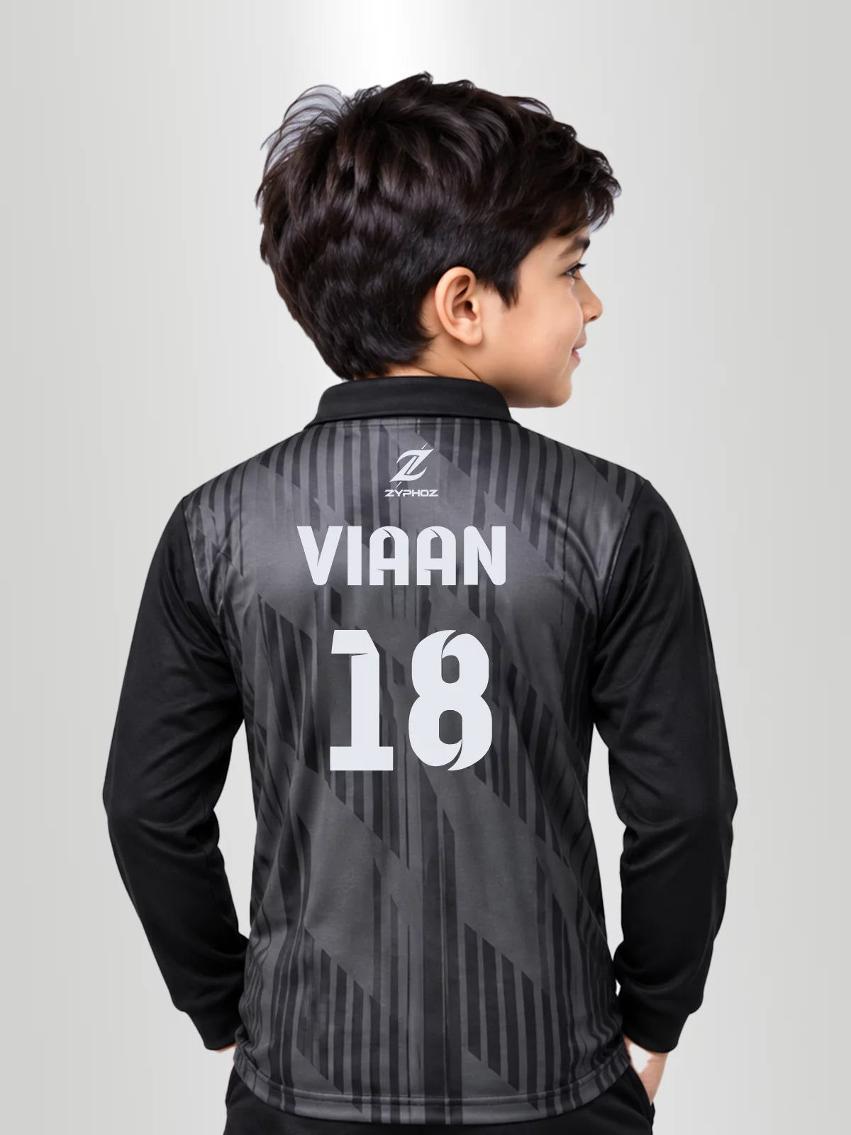Kids Shadow Personalized Full Sleeves Jersey